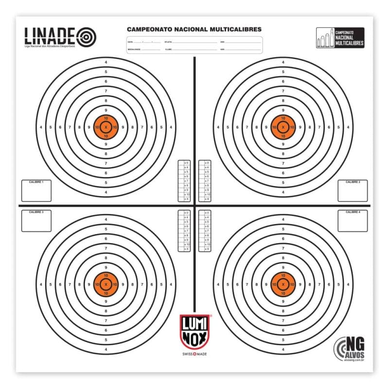 Alvo campeonato nacional multicalibre LINADE alvos NG