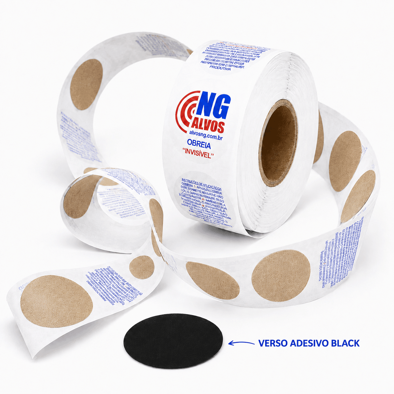 Obreia Invisível - Cor Kraft - com ADESIVO BLACK – Rolo com 1000